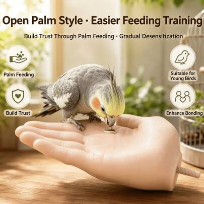 Pet Parrot Desensitization Training Fake Hand Perch, Realistic Human Hand Stand, Overcome Pet Fear