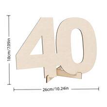 1pc Wooden Number Guest Sign-In Decor, 18/20/25/30/40/50/60/70/80th Birthday And Wedding Anniversary Decoration, Customizable With Name And Wishes, Suitable For Party Table Centerpiece, Photo Prop And Personalized Message - A - View 10