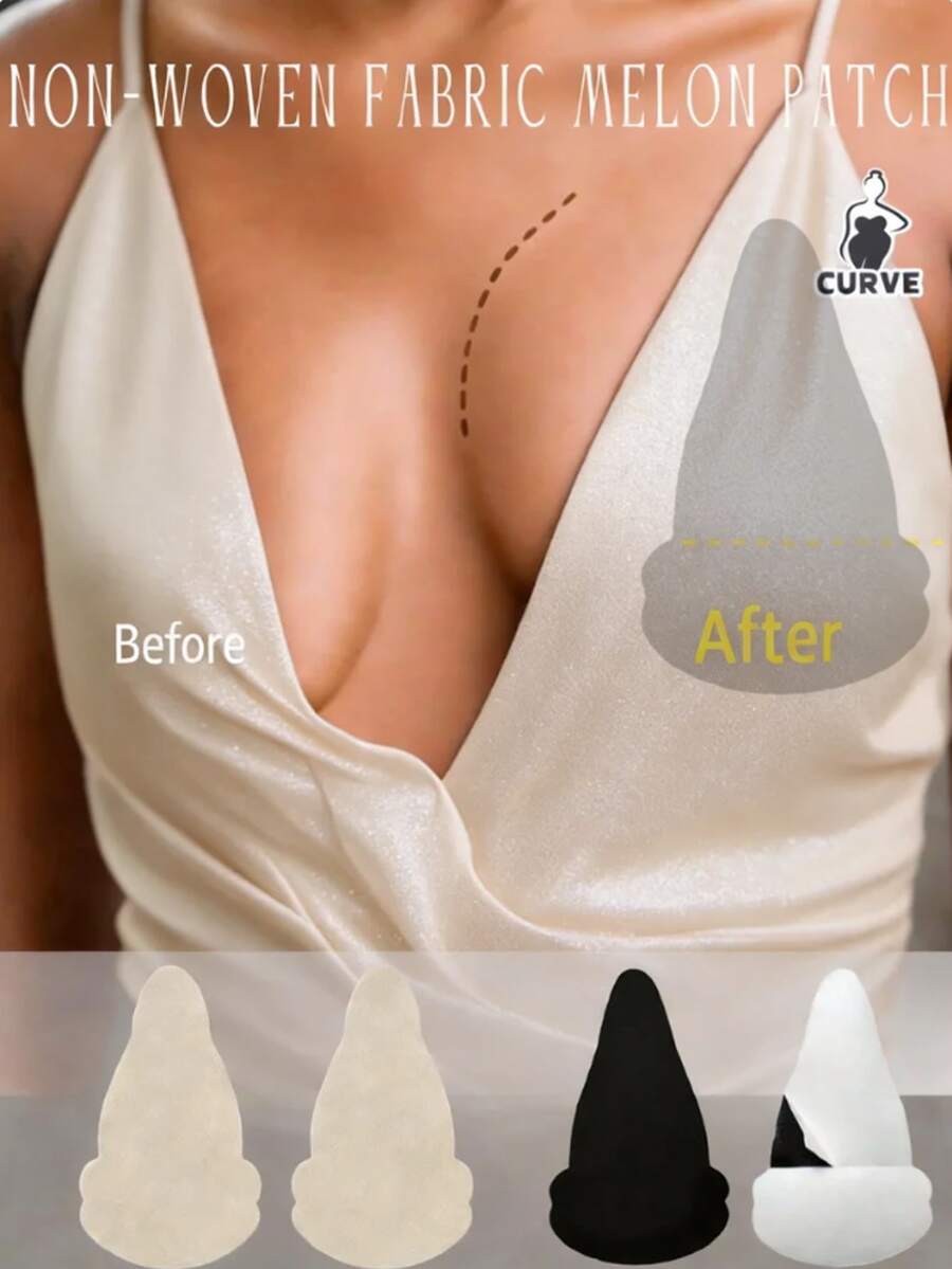 30pcs New Extra Large Invisible Anti-Slip Lift-Up Breast Tape, Suitable For Large Breasts, Anti-Glare, Prevent Breast Sagging, Disposable Elastic Non-Woven Fabric Nipple Covers - Multicolor - View 1