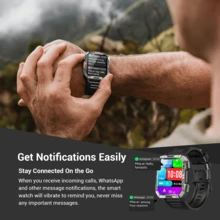 Blackview 2026升級版男士智能手錶,具備睡眠分析監測、藍牙無線通話、訊息通知、電池續航、心率、睡眠、血壓與血氧監測功能,內建LED手電筒、指南針及1條可替換錶帶 - 查看 4