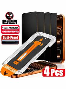 CASECOPS 4Packs Privacy Tempered Glass Screen Protector, With Automatic Mounting Tools And Automatic Alignment Tools, Compatible With IPhone 18 Pro Max/18 Pro/17 Pro Max/17 Pro/17 Air/17/16 Pro Max/16 Pro/16e/16/15 Pro Max/15 Pro/15/14/13/13 Pro/12/11 Models, Full Coverage, Anti-Scratch, Anti-Fingerprint, No Bubbles, Easy To Install, Suitable For Phone Case - 4Pcs - View 20