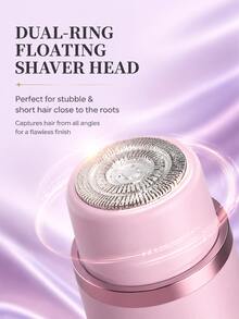 2-In-1 Women's Electric Body Trimmer & Bikini Trimmer, Rechargeable Ceramic Blade Rotary Shaver, Detachable And Washable, Suitable For Sensitive Areas, Underarms, Legs And Facial Hair, USB-C Interface, Wireless Portable Travel Design - Size - View 5