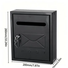 Household Wall‑Mounted Locked Mailbox, Rust‑Proof And Durable, Anti‑Theft With Keys, Capable Of Storing Letters And Newspapers, Easy To Install, Suitable For Homes And Shops. - A - View 12