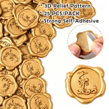 25入 3D浮雕鳶尾花與字母L圖案蠟封貼紙，自黏式蠟封貼，適用於婚禮邀請函、信封、禮物包裝、聖誕卡片與剪貼簿 - 字母 L - 查看 11