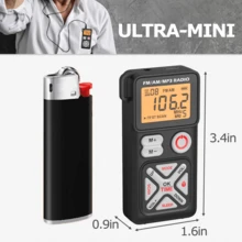Mini Radio Portable Outdoor Sports FM AM MP3 Radio With USB C 600mAh Rechargeable Battery, Headphone Jack With LCD Display Screen TF Card, Switchable Between EU US Japan - View 2