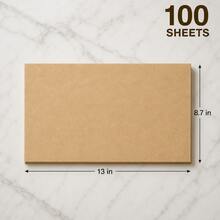 100 Sheets Thickened Baking Paper, 9x13 Inch And 12x16 Inch Oil-Proof Parchment Paper, Non-Stick Baking Paper, Suitable For Baking, Cooking, Freezing, Oven, Kitchen, Steamer, Freezer, Pastry - Brown - View 7