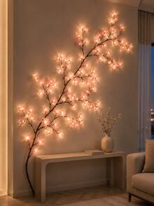 1pc Cherry Blossom Branch LED String Lights, USB Powered, 8 Flashing Modes, Soft And Bendable, Suitable For Indoor/Outdoor Spring/Summer Decoration, Living Room, Bedroom, Wall, Wedding, Party, Valentine's Day, Birthday And Graduation Gift - Warm white light - View 8