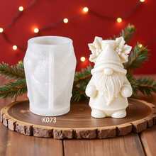Santa Claus Scented Candle Silicone Mold, Suitable For Soap, Handmade Soap DIY Christmas Faceless Gnome Plaster Scented Diffuser Stone Ornament, Suitable For Halloween, Christmas - Santa Claus - View 1