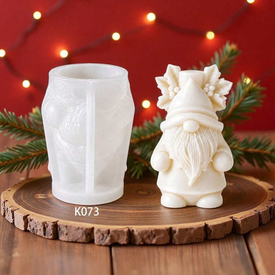 Santa Claus Scented Candle Silicone Mold, Suitable For Soap, Handmade Soap DIY Christmas Faceless Gnome Plaster Scented Diffuser Stone Ornament, Suitable For Halloween, Christmas - Santa Claus - View 1