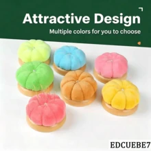 EDCUEBE7 Wooden Base Pincushion, Round Pincushion, Suitable For Sewing, Quilting, Needlework, DIY Crafts, Lightweight Pincushion - Pumpkin Style - View 2