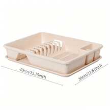 1‑Piece Dish Rack, For Divided Storage Of Bowls, Plates, Chopsticks And Spoons. Comes With A Water‑Drip Tray For Quick Water Draining. Stable Placement And Neat Storage. - Random Color - View 11