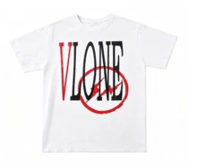 V‑LO‑NE Big Contrast Letter Red Circle Lightning Graphic Print White Men's Oversized T‑Shirt Classic Street Style  Sleeve Soft Cotton Campus Tops - 白色 - 查看 13