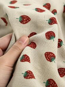 1 lembar Kain Linen Motif Stroberi Warna Beige, Kain Tenun Motif Buah Lucu, Kain Cetak Lembut dan Bernapas, Cocok untuk Pembuatan Gaun, Sarung Bantal, Tas Jinjing, Dekorasi Rumah, Jahitan Tangan dan Kerajinan DIY - linen - View 15