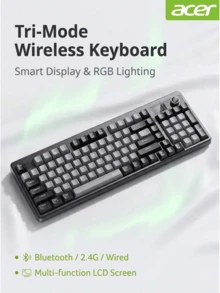 Acer OKW222 3-Mode Mechanical Feel Backlit Gaming Keyboard With Display, Compatible With PC, Laptop, And Office Use - View 9
