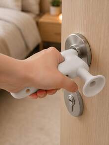 2Pcs Universal Door Handle Protector Set – Features Door Sucker Design, Serves As Anti-Collision Handle Cover & Anti-Theft Door Protection Fits Anti-Theft Doors, Room Doors, Bedroom Doors & Other Interior Doors - Multicolor - View 8
