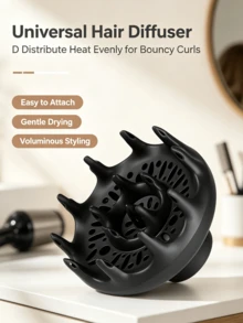 Adjustable Hair Dryer Diffuser, Curly Hair Drying Hood Attachment, Salon‑Grade Wind Cover For Natural Wavy Hair Home Hairstyle - Multicolor - View 2