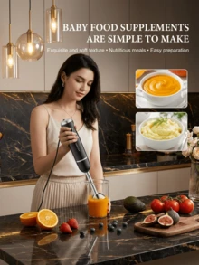 SOKANY SK-02007 Blender Celup Genggam, Blender Multifungsi dengan Batang Pengaduk Stainless Steel, Cocok untuk Membuat Milkshake, Makanan Halus, dan Sup - Steker Inggris (220-240V) - View 1