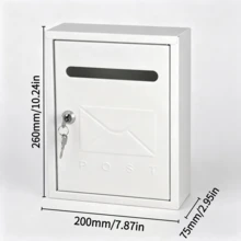 Household Wall‑Mounted Locked Mailbox, Rust‑Proof And Durable, Anti‑Theft With Keys, Capable Of Storing Letters And Newspapers, Easy To Install, Suitable For Homes And Shops. - A - View 11