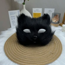1PC Sexy Personalized Long Fur Fox Cat Face Mask For Masquerade Party, Costume Party, Holiday Celebration, Halloween, Stage Performance - Multicolor - View 18