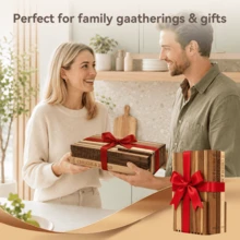 LDQ 4pcs (3pcs Cutting Boards + 1pc Base) Wood Book-style Wooden Chopping Board with Storage Rack- for Kitchen (meat, Fish, Fruits, Vegetables, Bread),wooden Cutting Board,book Cutting Board,Mother's Day Gifts,Cutting Board,Wood Cutting Board Set - 4 Stk. (3 Schneidebretter + 1 Basis) - Übersicht 9