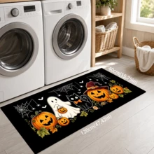 1pc, Cartoon Ghost Black Cat Pumpkin Pattern Printed Diatomaceous Earth Kitchen Mat, Halloween, Can Be Used As Halloween Gift, Halloween Decoration, Absorbent Kitchen Floor Mat, Kitchen Rug, Long Strip Foot Mat, Sink Front Mat, Suitable For Kitchen, Bathroom, Entryway, Hallway, Laundry Room And Home Decor - Multicolor - View 13
