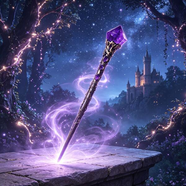 1pc Natural Raw Amethyst Magic Scepter, Fairy Lucky Crystal Wand, Spiritual Gem Stick, Witch Magic Wand Creative Home Tabletop Decoration Gift