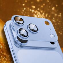 CASECOPS 1pc Light Blue AR Camera Lens Screen Protector, Compatible With Smartphone, Compatible With IPhone 18 Pro Max/18 Pro, Sapphire Tempered Glass Lens Cover With Aluminum Alloy Metal Plate, 99% High Transparency, HD Clear Photo Effect, Anti-Glare Night Photography, Scratch-Resistant, Shock-Resistant, Compatible With Phone Case, Easy Installation, Full Camera Protection, One-Piece Rear Lens Protector - Light Blue - View 10