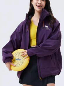 CAMEL CROWN Women's Lightweight Waterproof Rain Jacket Windproof Hooded Hiking Shell Jacket Breathable Raincoat With Zip Pockets For Hiking Camping Travel - Raspberry Purple - View 2