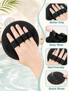 Reusable Rubber Exfoliating Gloves, Flexible Rubber Exfoliator, Quick And Efficient Exfoliation With Adjustable Finger Sleeve Design, Soft And Flexible Dead Skin Removal, Full Body Scrub Pad, Suitable For Arms, Legs And Back, Effectively Removes Dead Skin, Quick And Efficient Skin Scrubbing Tool - Multicolor - View 6