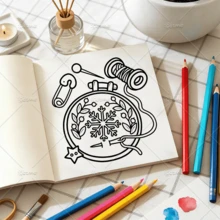1pc Winter Festive Items Adult Coloring Book, Cozy Holiday Patterns With Reindeer, Gingerbread House, Hot Cocoa & Winter Treats, Stress Relief Relaxing Art Activity Book, 120g Thick Paper, Ideal Holiday & Christmas Gift For Relaxation & Mindfulness - Cozy Christmas - View 7