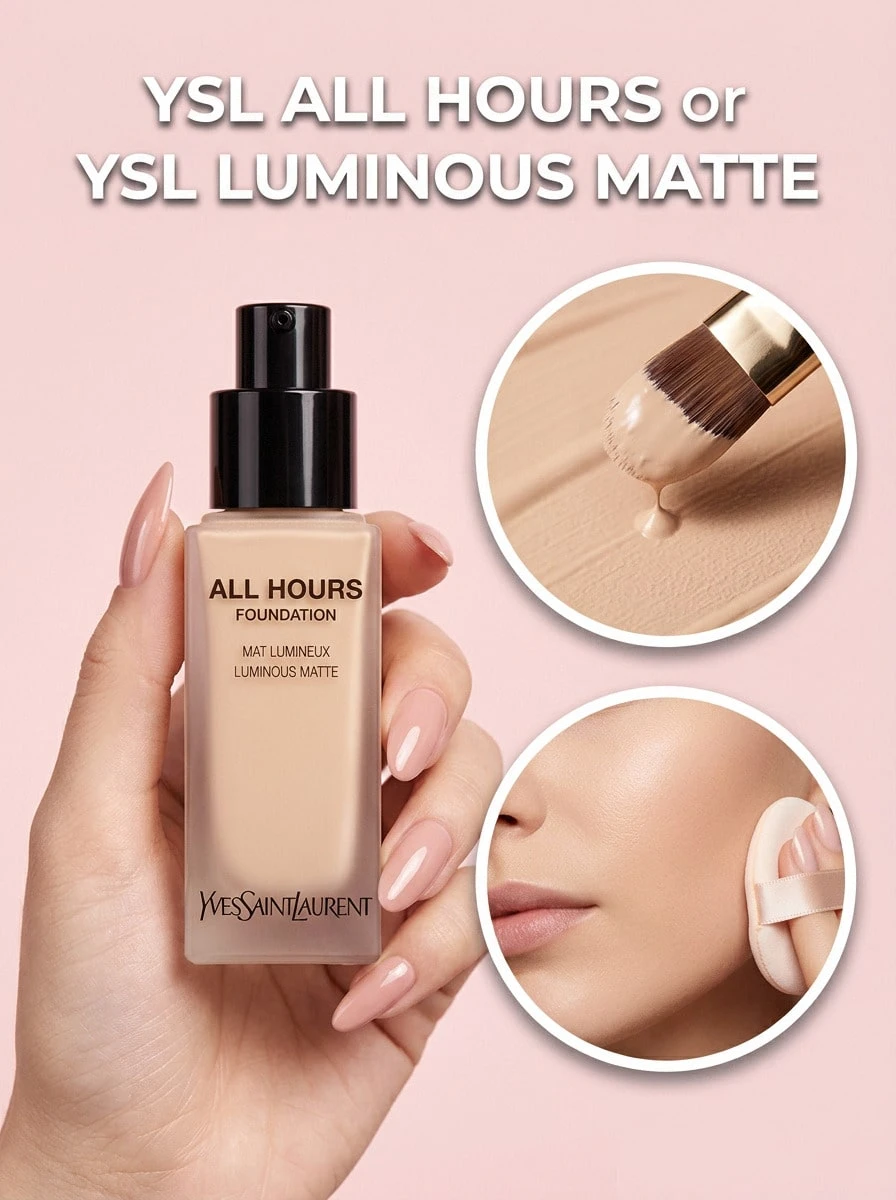 Yves Saint Laurent All Hours Luminous Matte Foundation LC3 25ml – Foundation, Full Coverage, For Women, LC3, Hyaluronic Acid, Suitable For Daily Makeup Routine - LC3 - View 1