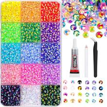 Set Rhinestone Resin Warna-warni 4mm dengan Kisi 40/28/24/15, Dekorasi DIY Buatan Tangan/Casing Ponsel/Pakaian DIY | Kit Bahan Rhinestone Aneka Warna - Set - View 7