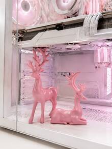1 buah Braket Penyangga GPU Berbentuk Rusa dari Resin, Dudukan Kartu Grafis Warna Pink dan Braket Anti-Kendur, Dekorasi Casing PC Gaming, Stand Display Desktop, Aksesoris Komputer dan Dekorasi Ruang Gaming - Rusa merah muda - View 4