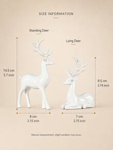 1pc Christmas Reindeer Decorative Figurine, Standing And Lying Deer Desktop Decor, Elegant Holiday Ornament, Suitable For Fireplace Mantel, Fireplace, Shelf, Living Room, Entryway, Office, Winter Christmas Home Decor - 1PC - View 13