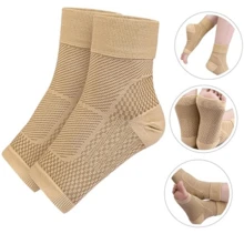 [Comfortable Compression Sleeves] 2 đôi tất nén cổ chân hở ngón bằng nylon cho nam và nữ, phù hợp cho đạp xe, chạy bộ, yoga - Nhiều màu - Xem 5