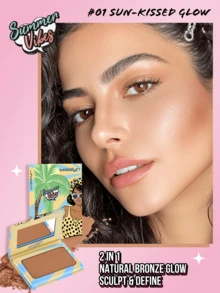 MISSLYN 2pcs Kiss My Face Blush & Sun-Kissed Glow Contour Powder Set, Silky Blendable, Natural Luminous Finish, Face Palette Blush/Contour, Daily/Party/Summer, Pure Girl/Soft Makeup/Sun-Kissed, Blush & Contour Powder Set - #06+#01 - View 6