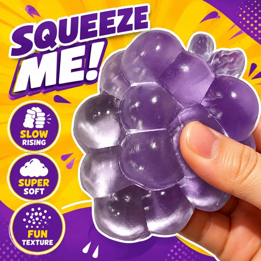 Tachimi 1pc Cute Grape Bunch Squishy Slow Rebound Stress Relief Toy, Realistic Fruit Model, Bedroom Living Room Daily Decor, Random Shipment - Multicolor - View 1