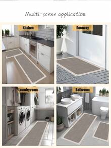 1pc Elegant Unique Pattern Kitchen Mat, 3.5mm Soft Rubber Material, Absorbent And Easy To Clean, Suitable For Hallway, Bathroom, Living Room, Outdoor Door Mat And Toilet, All-Year Use, Suitable For Various Holidays - Multicolor - View 7