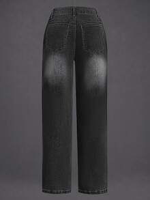 New Women's Multi-Button Wide Leg Casual Jeans - High Quality Denim, Fashionable And Comfortable Spring Black Fall - Black - View 6