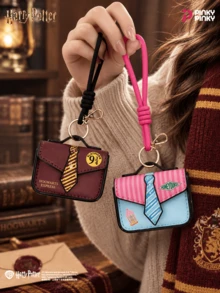 Harry Potter 1Pc Mini Bag Charm Keychain Leather Earphone Case Pouch Compatible With AirPods 1 2 3 Pro Magic School Coin Purse Gift For Girls Women - Multicolor - View 7