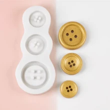 Button Shaped Silicone Mold DIY Handmade Fondant Cake Decoration Mold Sugar Art Clay Mold Chocolate Mold Baking Tool Reusable Home Birthday Party Holiday Supplies - View 3