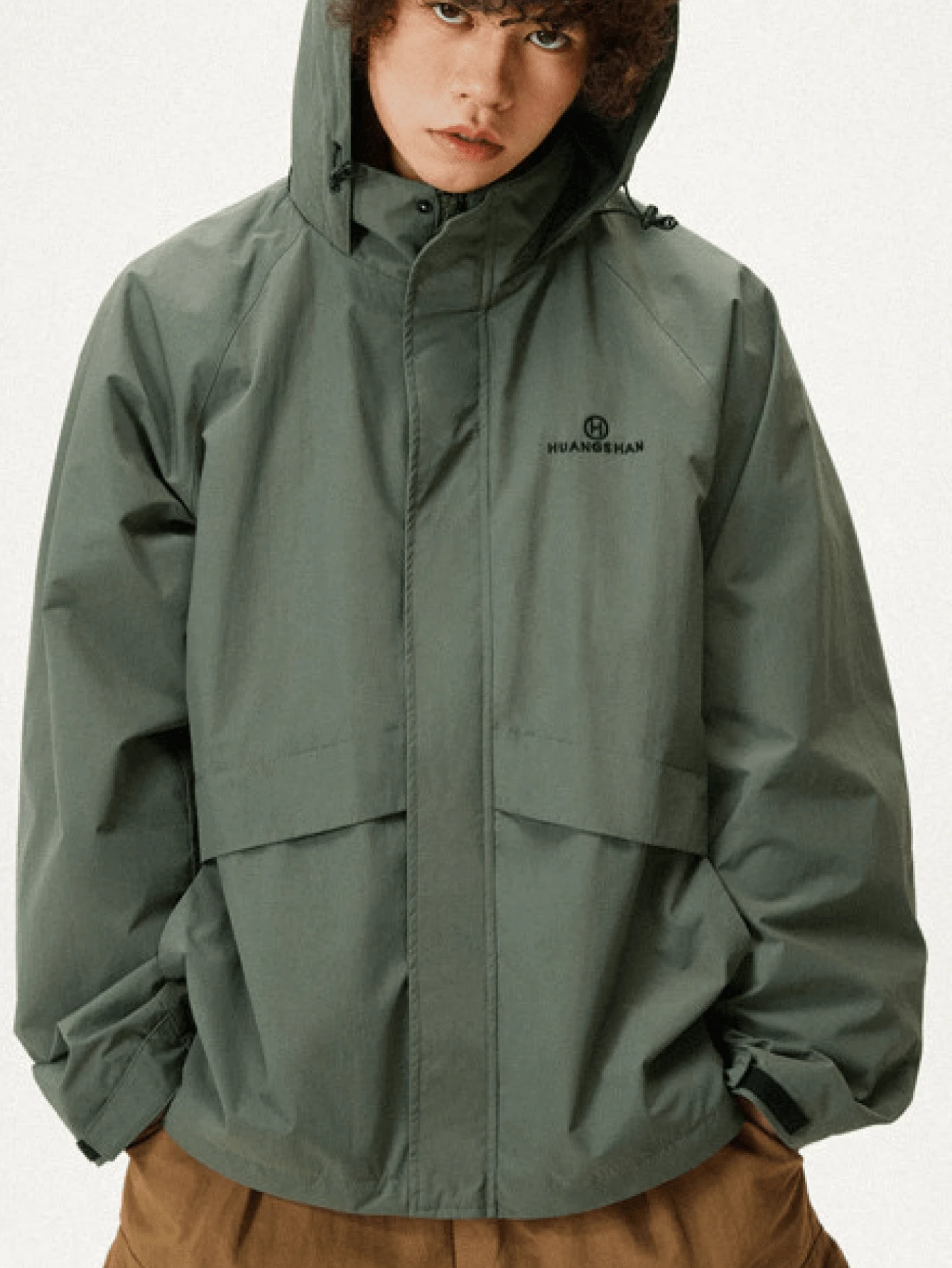 CAMEL CROWN Men's Hooded Windproof And Waterproof Jacket For Outdoor Use, Couple Style - Lake Tea Green - View 1
