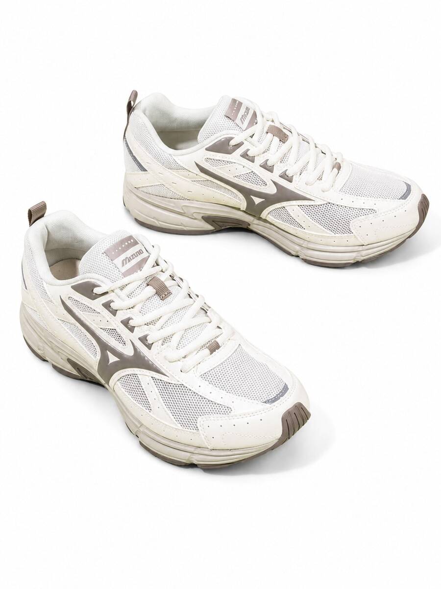 Mizuno New SPEED Retro Chunky Sneakers Lightweight Breathable Cushioned Running Shoes Unisex - Off-white/brown - View 1