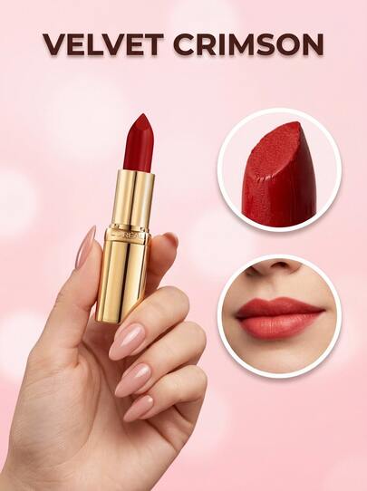 Color Riche Satin Lipstick 300 Le Rouge Paris 5 G – Lipstick, Satin Finish, For Women, Classic Red, Argan Oil, Suitable For Office Wear