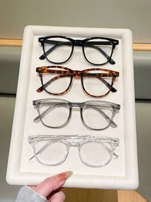 1/2/3pcs Solid Color Minimalist Round Frame Fashion Non-Prescription Glasses, Unisex PC Material, Lightweight & Portable, Y2K Style, Suitable For Commute, Gaming, Party - Transparent - View 20