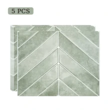 Self-Adhesive Wall Tiles - 5/10/30 Pieces, 11.4" X 9" Each - 3D Textured Self-Adhesive Tiles Backsplash, Suitable For Kitchen, Bathroom, Waterproof, Oil-Resistant, Customizable, Kitchen Decor - Green - View 11