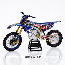 Blue Off-Road Motorcycle Model, Die-Cast Alloy Motorcycle Model, Suitable For Collection And Motorcycle Enthusiast Gift - Multicolor - View 4