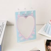 1pc Sweet Pattern Flip Photo Book Stand, 3 Inch Photocard Organizer, Cute Bow Star Heart Design Desktop Picture Frame Idol Photocard Collection Display Album, Back To School - Photo Album - View 10