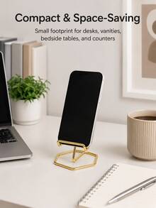 1/2pcs Portable Desktop Phone Stand, Phone Video/Live Streaming Stand, Easy Stand, Phone Holder, Gift, Giveaway, Fixed Stand, Adjustable Angle, Compact And Lightweight, Pocket-Sized, Suitable For All Smartphones And Tablets, Stable And Non-Slip, Space-Saving - A - View 5