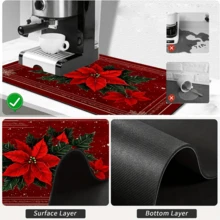 1pc Dish Drying Mat, Coffee Machine Mat, Christmas Red Plaid Coaster, High Absorbency Quick Drying Mat, Suitable For Kitchen Table, Bar Counter Decoration And Protection, Christmas Atmosphere Desktop Protector, Multi-Purpose Drying Mat, Home Gift, Desktop Decoration, Holiday Room Decor - XYLSD-979 - View 9